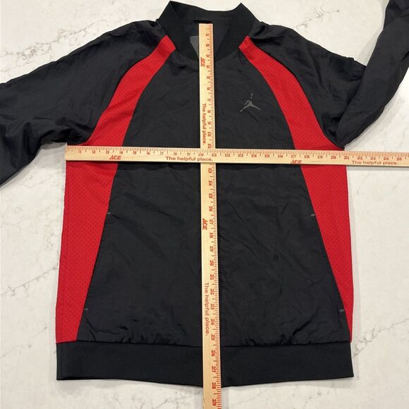 Nike Air Jordan Mens Medium 1 Wings Woven Muscle Track Jacket Black Red - Picture 12 of 16